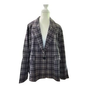 Wynne Layers Women’s Plaid Blazer Jacket – Size 1X – New